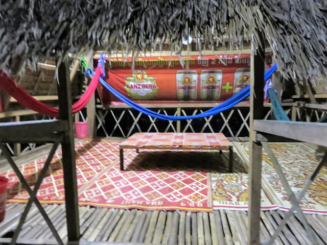 Restaurant in a thatched cottage in Siem Reap Cambodia