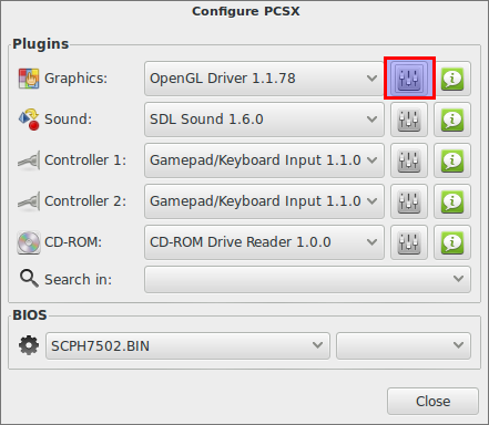 pcsx reloaded configuration windows