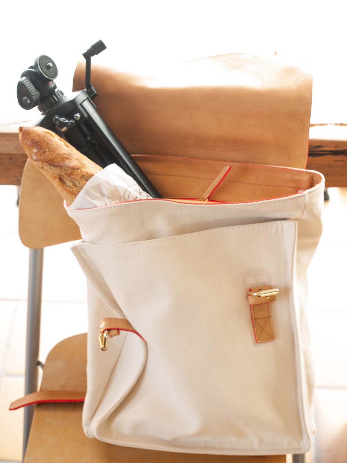 Clare Vivier backpack, Clare Vivier white bag, Pencey starndard top, Mother The Looker, White blazer, rashguard