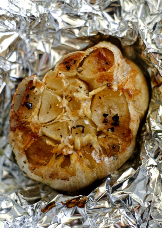 Oven-roasted garlic used to make Roasted Garlic Aioli.