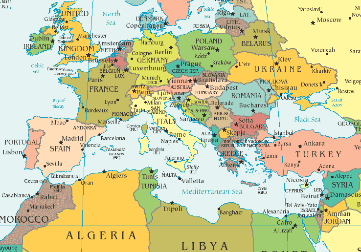 Mediterranean Sea Map For Kids