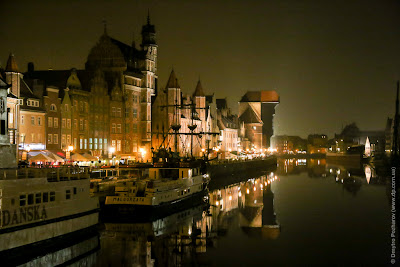 Gdansk at night. Гданськ вечером