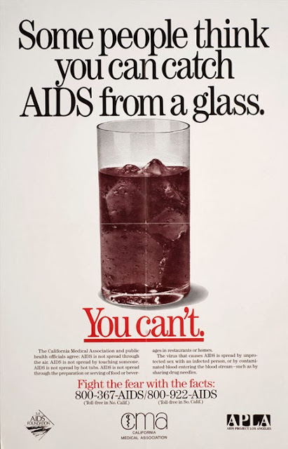 Campaña SIDA VIH 1987 Some People Think You Can Catch AIDS from a Glass