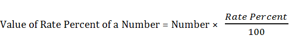 Formula for Rate percent of a number