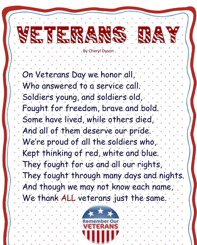 Thank You Veterans Poem Short