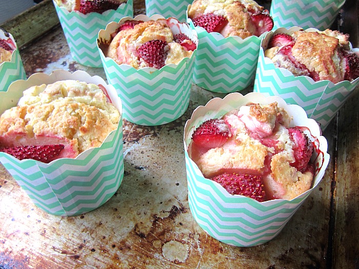 California Strawberry Ricotta Muffins