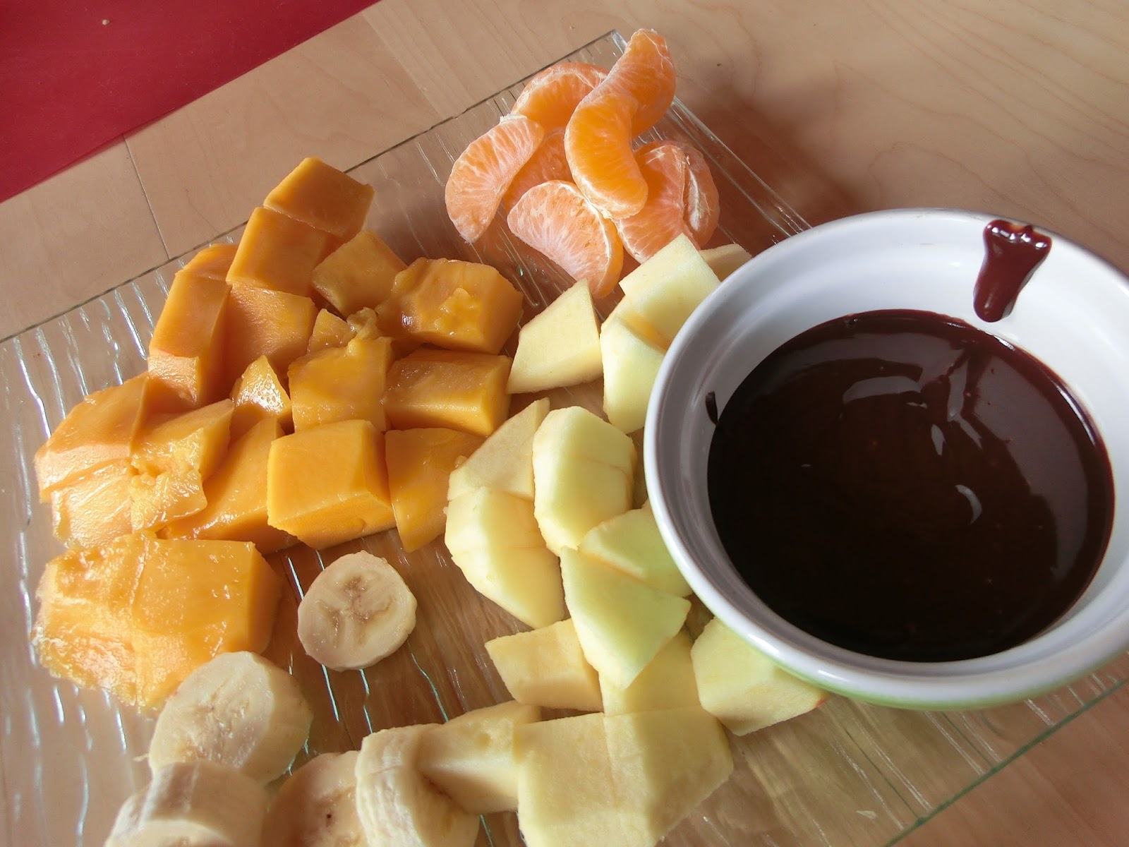 Les paniers de Béné Fondue au chocolat et ses fruits