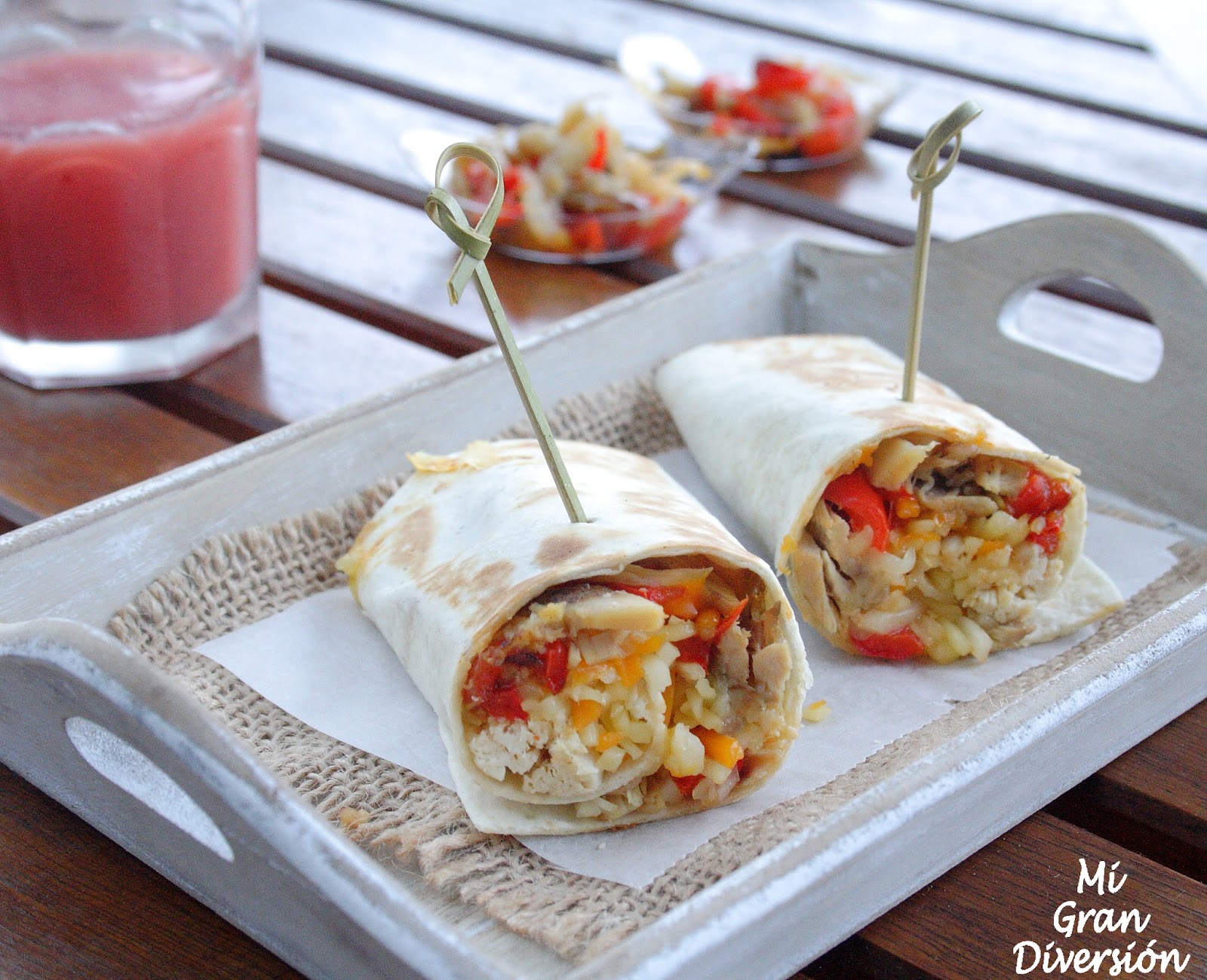 Fajitas de pollo con verduras y queso Mi Gran Diversión