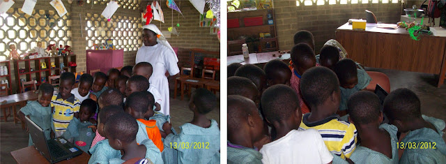 I bambini a scuola della missione delle suore di Notre Dame de l'Eglise in Africa