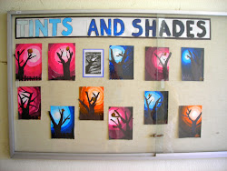 eye ghost grade 3rd tints shades lesson tree using lines october trees shade tint painting paint fine monochromatic project silhouettes