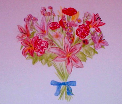 Meine Bilder: Blumenstrauß mit Buntstiften