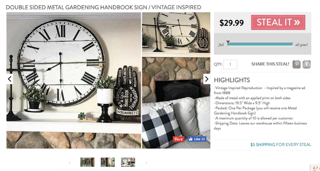 decor steals advertisement with mantel and clock