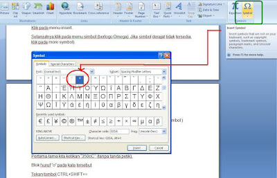 simbol derajat di Microsoft word