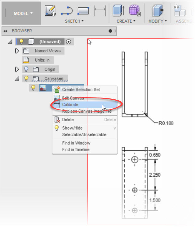 Choosing the calibrate option will allow you