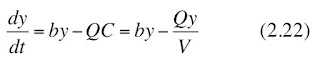 An equation governing the number of bacteria in a chemostat.