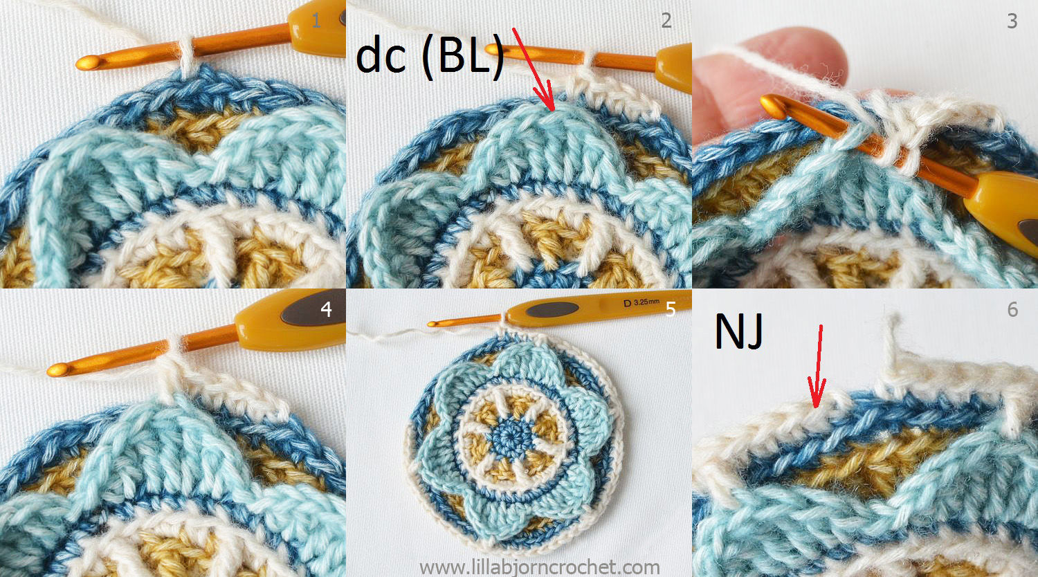 Floral Ear Muffs Free Crochet Pattern LillaBjörn's Crochet World