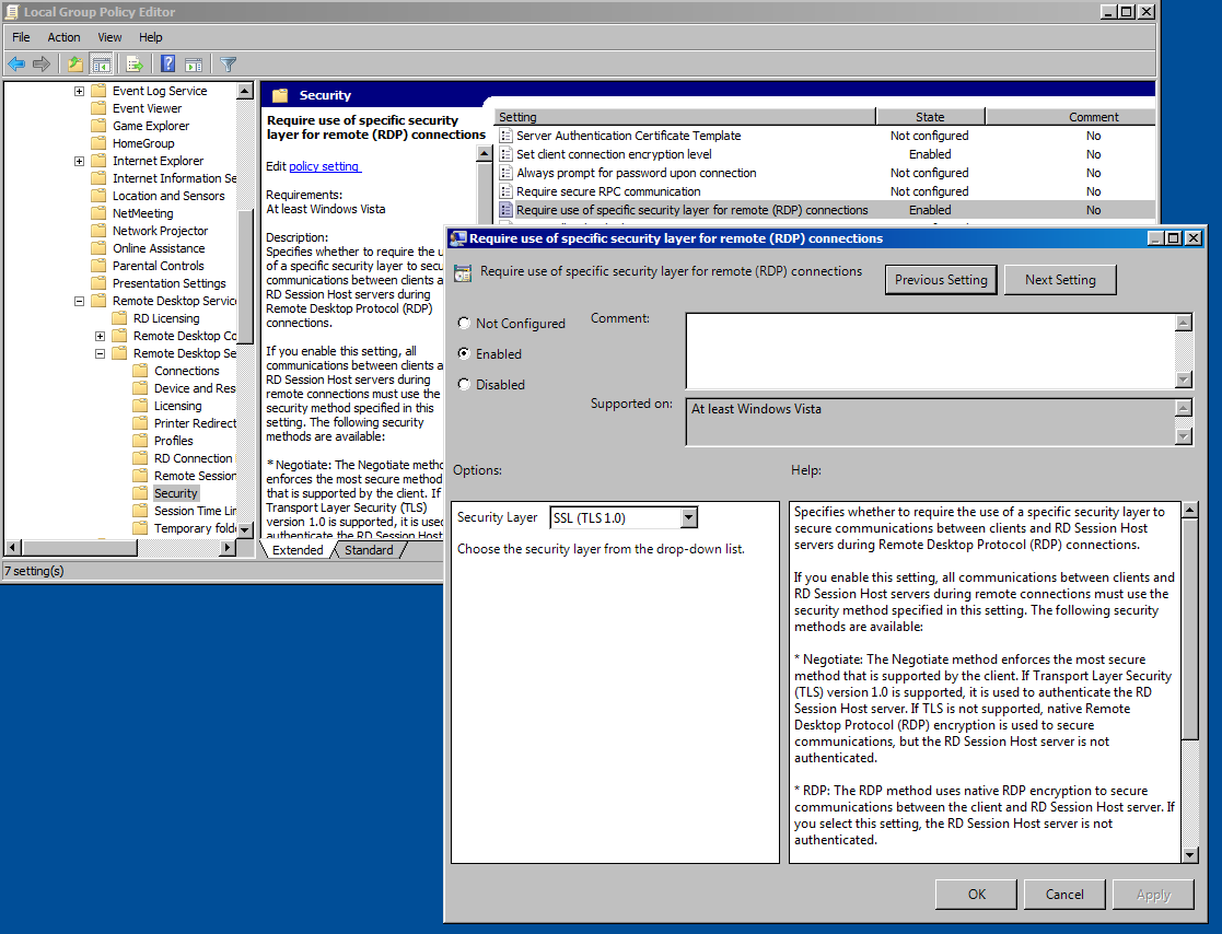 Remote Desktop Protocol (RDP) Security