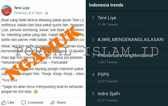 Gempar, Tere Liye Ngamuk Jadi Trending Topik Twitter! Ada Apakah? Gempar, Tere Liye Ngamuk Jadi Trending Topik Twitter! Ada Apakah?