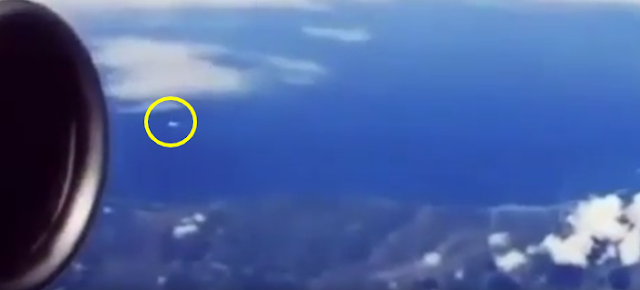 This image shows us the UFO passing the Jet getting further away.