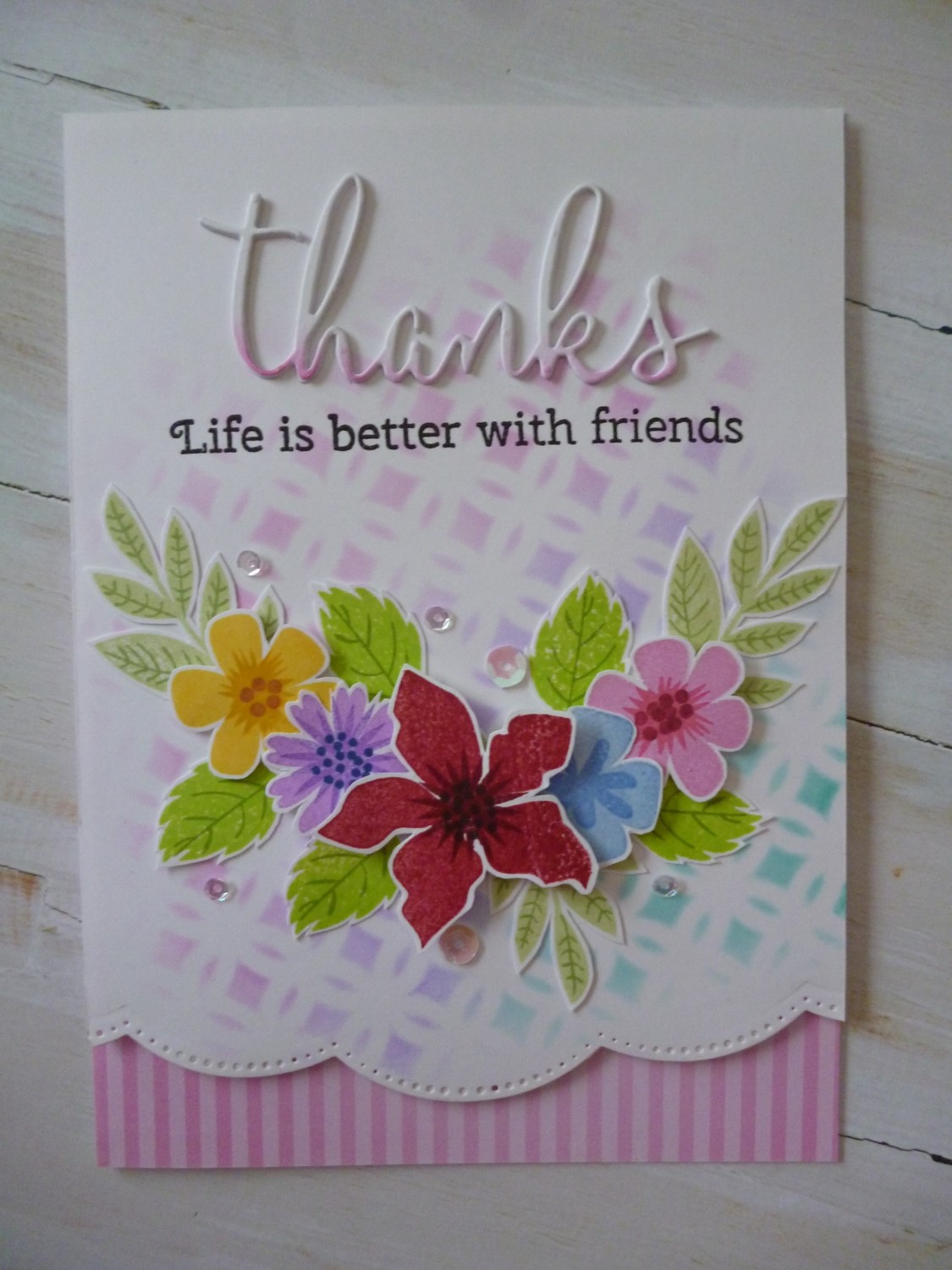 Handcrafted by Helen: Floral Layered Stamps Card