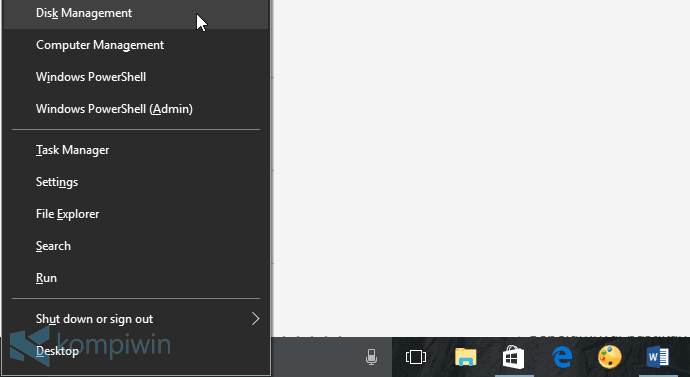 membuka disk management