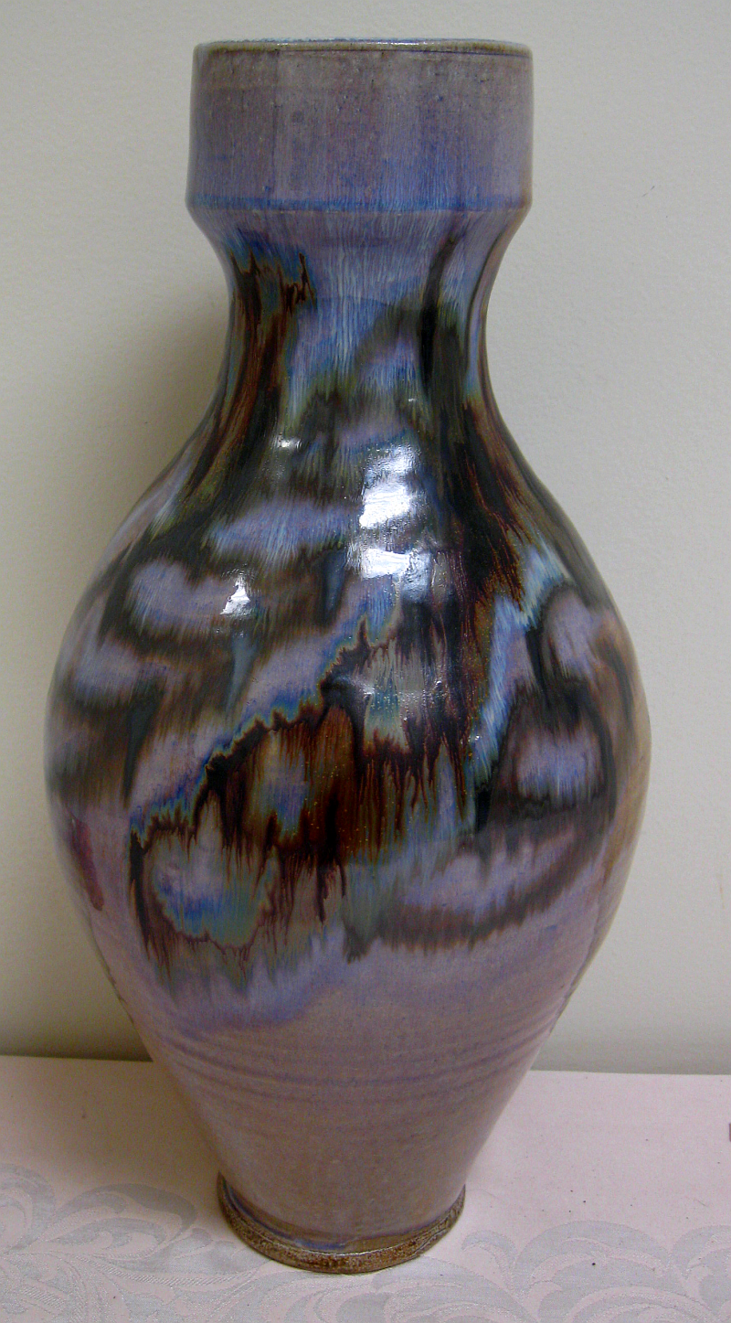 The Joyful Jewel: Joseph Sand “Large Vase Mauve Blue Brown Vase” at the