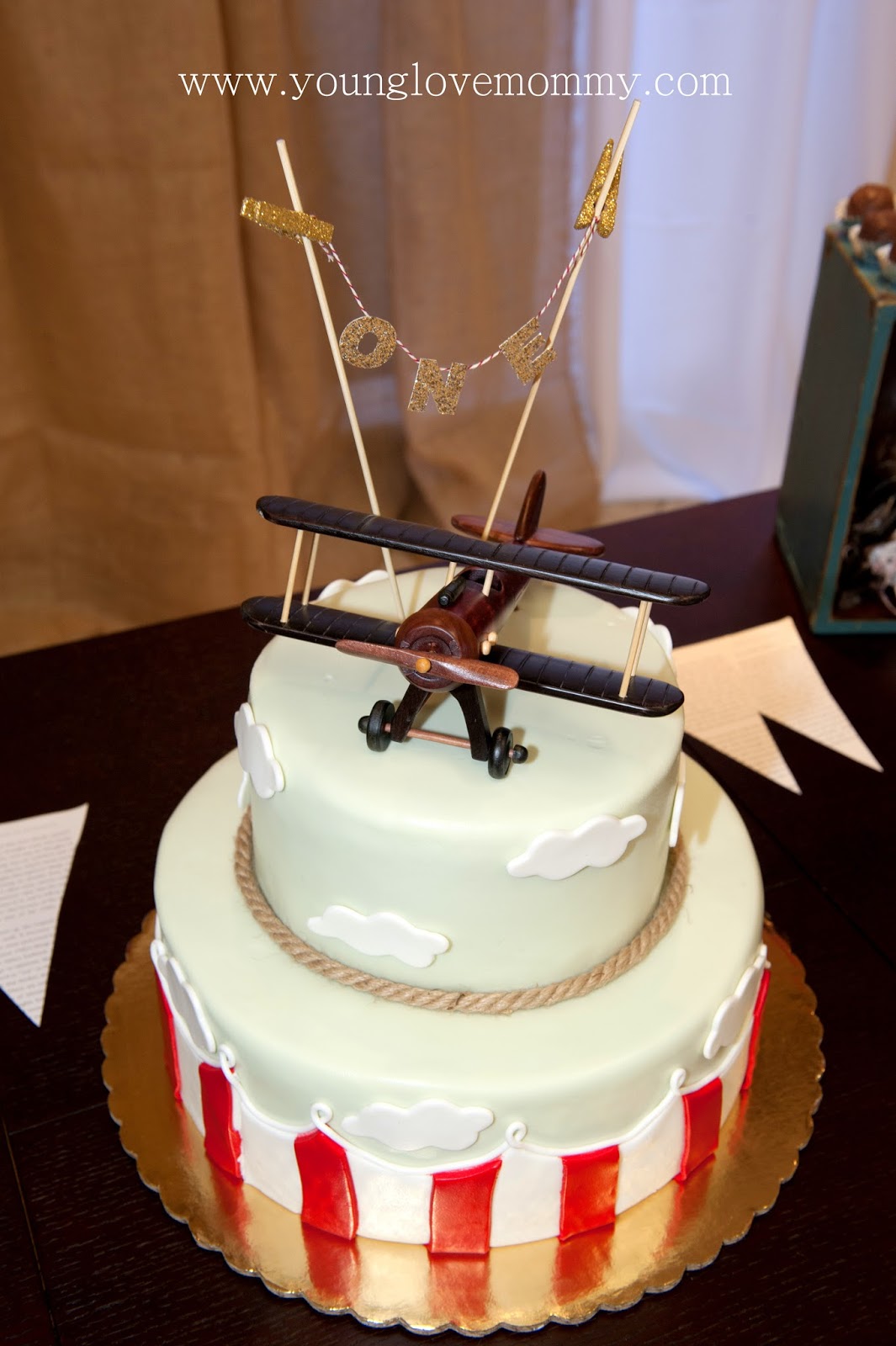 Vintage Airplane Party Airplane cake topper