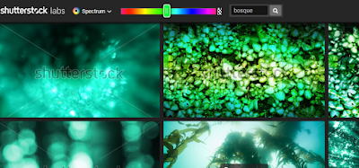 En Shutterstock Spectrum podemos escoger mediante un control deslizante el tono de color principal que deseamos que tenga la imagen.