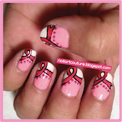 cancer breast nails awareness nail pink through couture