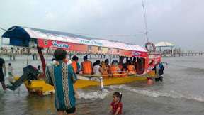 Alam Indah beach in the town of Tegal Bahari