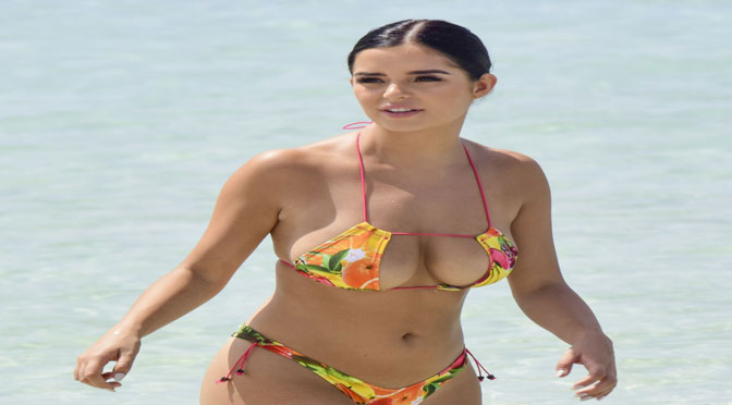 Demi Rose Mawby in a Bikini Beach in Ibiza