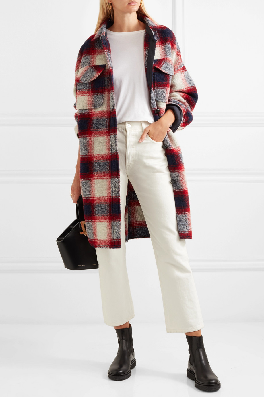 ISABEL MARANT ÉTOILE Gario oversized checked wool-blend flannel coat