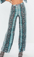 https://www.missguided.co.uk/blue-slinky-snake-print-kick-flare-trousers-10093798