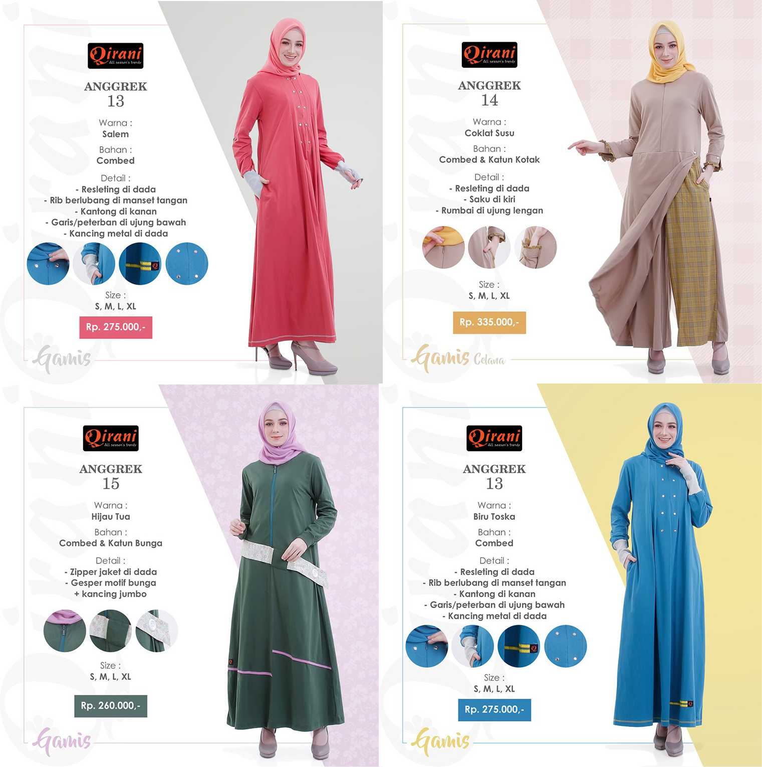 KOLEKSI TERBARU GAMIS QIRANI ANGGREK 13,14,15
