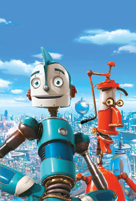 Imagen en 3D de los protagonistas de la película Robots