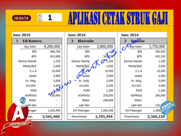 Aplikasi Cetak Struk Honor Guru Sd,Smp,Sma