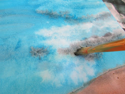 watercolor landscape easy tutorial paint wet sky lesson brush using clouds dark cloud dab light degree angle