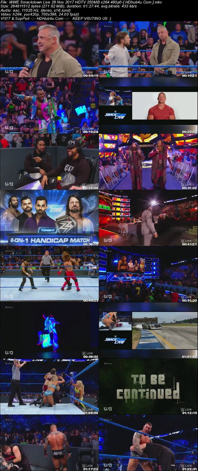 WWE Smackdown Live 28 November 2017 480p HDTV 250MB Download