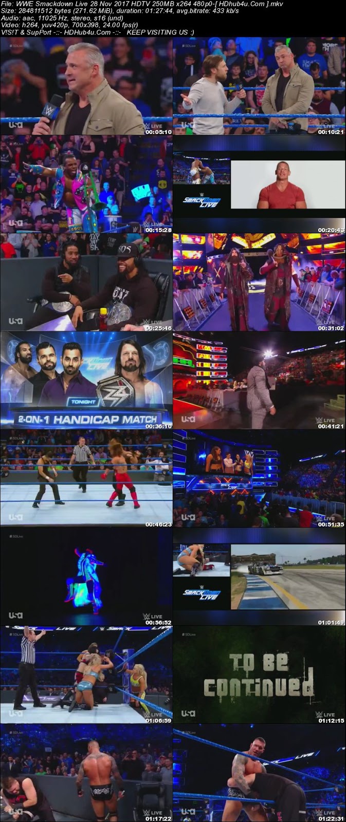 WWE Smackdown Live 28 November 2017 480p HDTV 250MB Download
