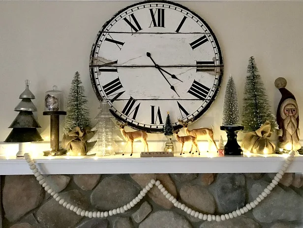 Simple neutral Christmas Mantel