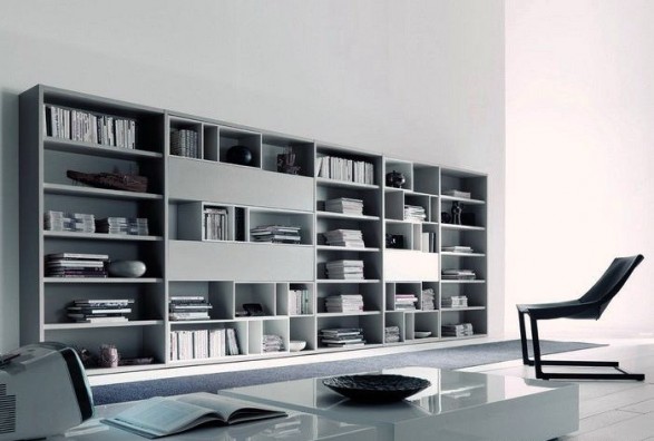 Modelos de Salas de Estar con Bibliotecas | Cómo arreglar los Muebles