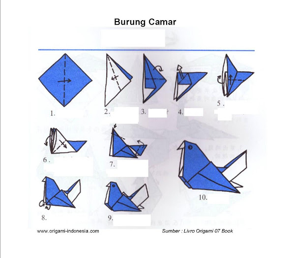 Cara Membuat Origami Lipatan Kertas Burung Camar Anak Paud