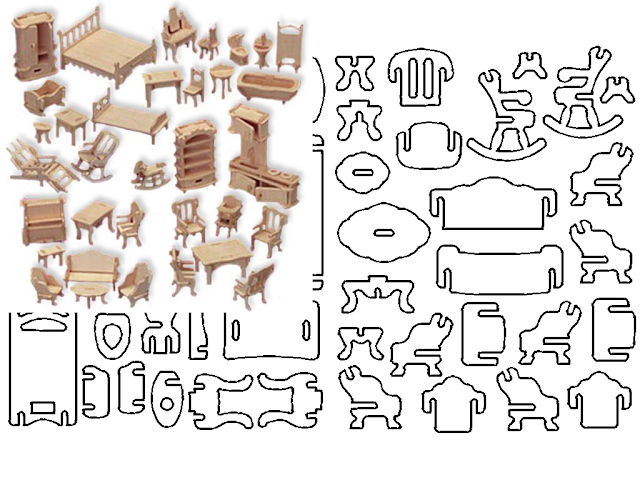 Doll house furniture 1 dxf File