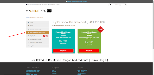 Cara Dapatkan Laporan CCRIS Online Dengan MyCreditInfo