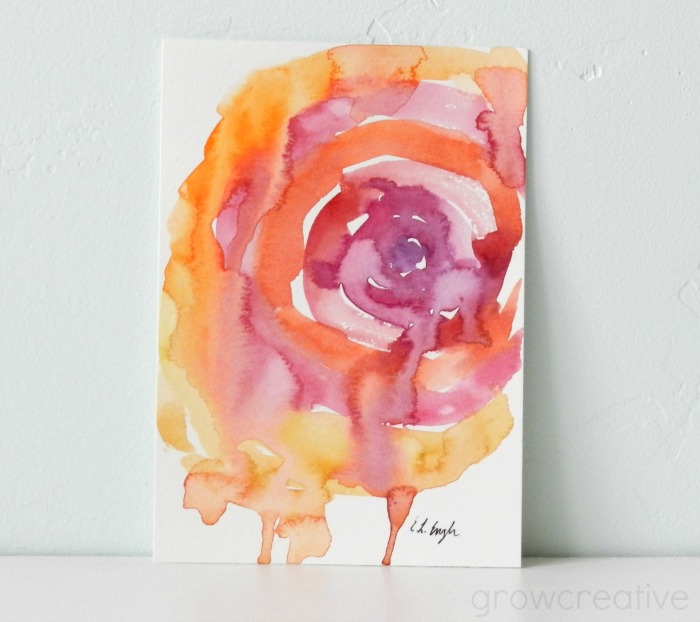 Colorful abstract watercolor art by Elise Engh- Grow Creative.