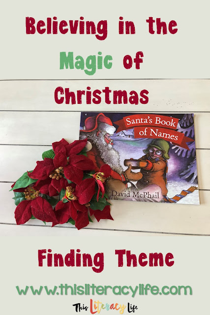 Using various comprehension skills can help students find theme in the books they read. Using read alouds helps them on their journey to better comprehension. Santa's Book of Names is perfect for that.