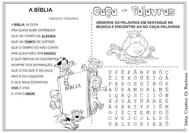Caça -palavras Obra Vinicius de Moraes A Bíblia