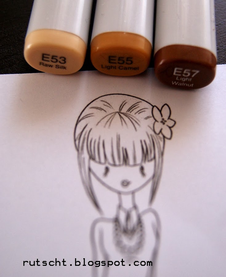 Rotuladores Copic usados para pintar el pelo