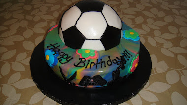 Soccer Hairdresser Birthday Cake