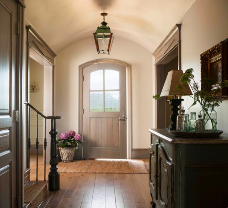 French country entry and foyer. Come see this Rustic Elegant French Gustavian Cottage by Decor de Provence in Utah! #frenchcountry #frenchfarmhouse #interiordesigninspiration #rusticdecor #europeanfarmhouse #housetour